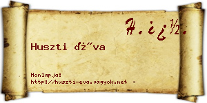 Huszti Éva névjegykártya